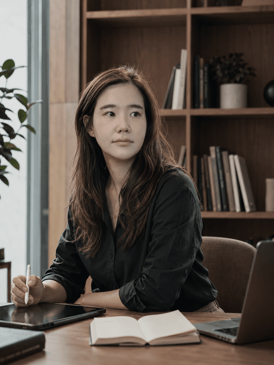 책상 앞에 앉아 작업 중인 Studio Sion 파운더